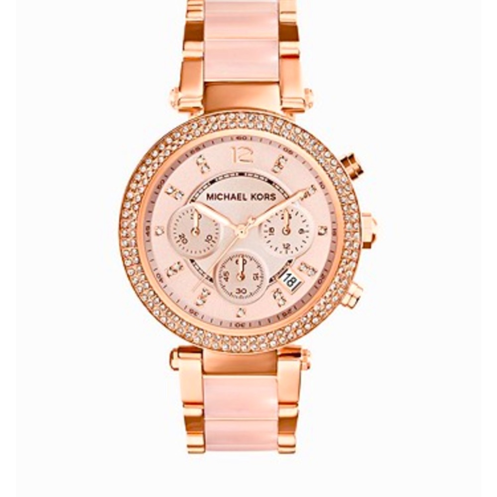 Parker Rose Gold-Tone Blush Acetate Watch.